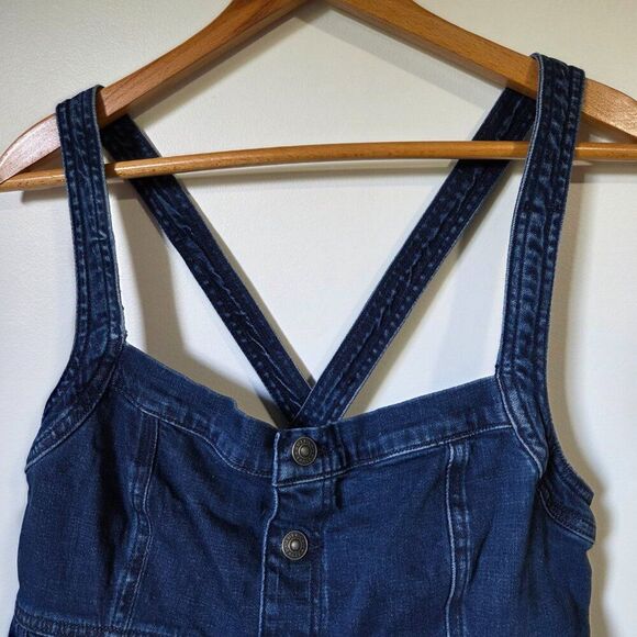EUC AMERICAN EAGLE X BACK DENIM BUTTONED TANK TOP SIZE XL - Picture 6 of 13